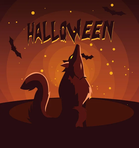 Icône de design vectoriel loup-garou Halloween — Image vectorielle