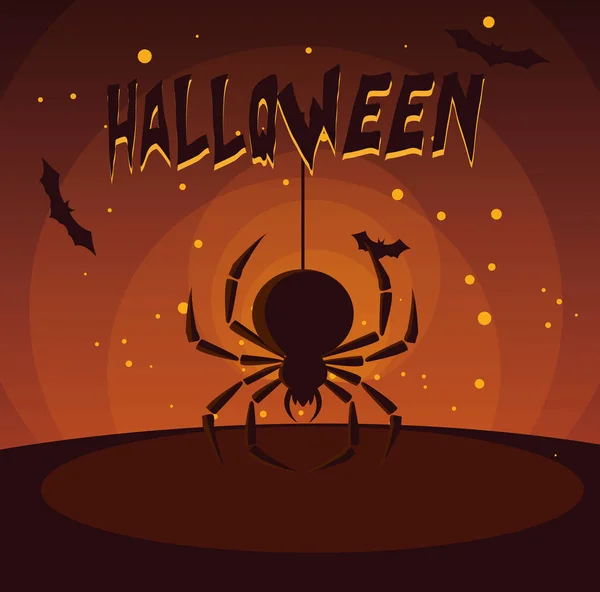 Icono de diseño de vector de araña Halloween — Vector de stock
