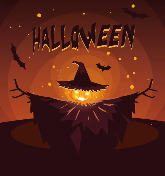 Halloween scarecrown vector ontwerp pictogram — Stockvector