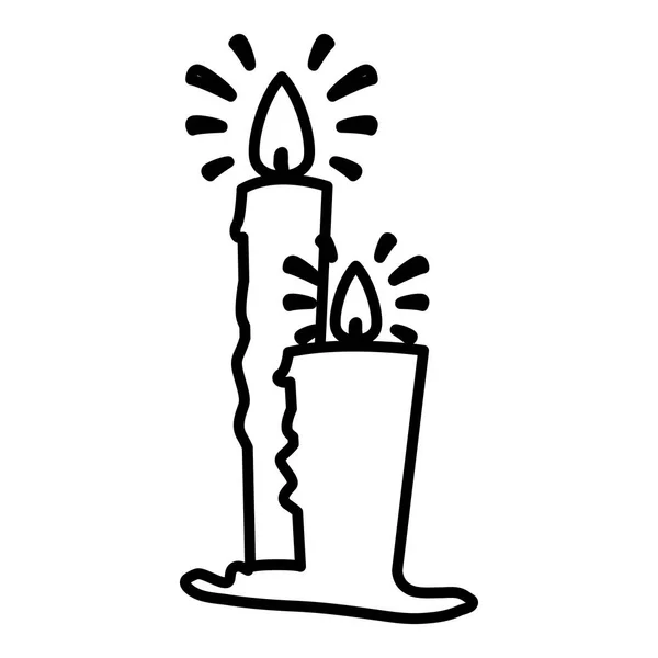 Halloween kaarsen vector ontwerp icoon — Stockvector
