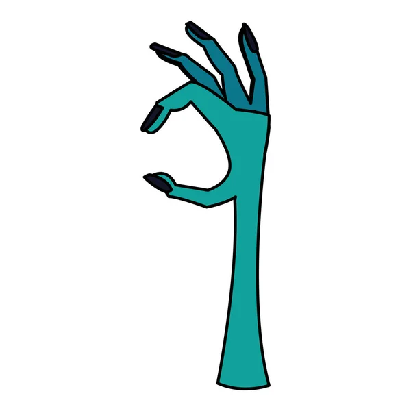 Halloween zombi mano vector icono de diseño — Vector de stock