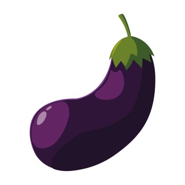 İzole edilmiş patlıcan ikonu vektör tasarımı