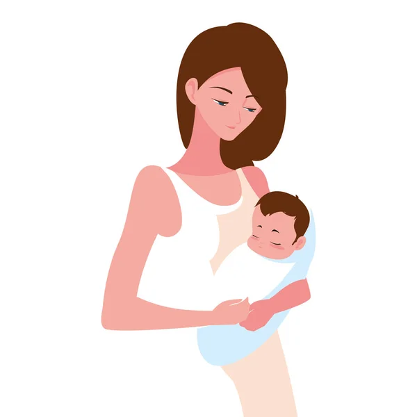 Madre aislada con diseño de bebé — Archivo Imágenes Vectoriales