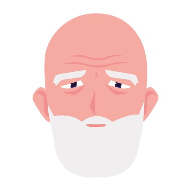 Büyükbaba baş çizgi film vektör tasarımı