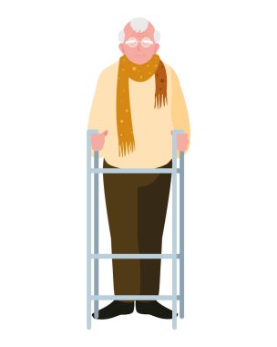 Büyükbaba çizgi film vektör tasarım simgesi