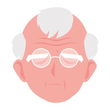 Büyükbaba baş çizgi film vektör tasarımı