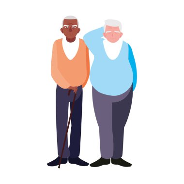 Büyükbabanın karikatür vektör tasarım simgesi