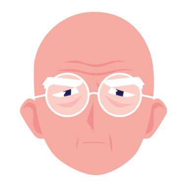 Büyükbaba baş çizgi film vektör tasarımı