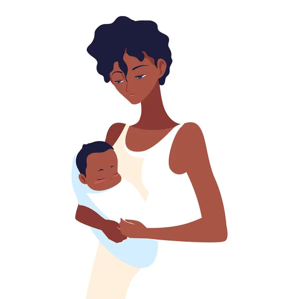 Mãe isolada com design de bebê —  Vetores de Stock