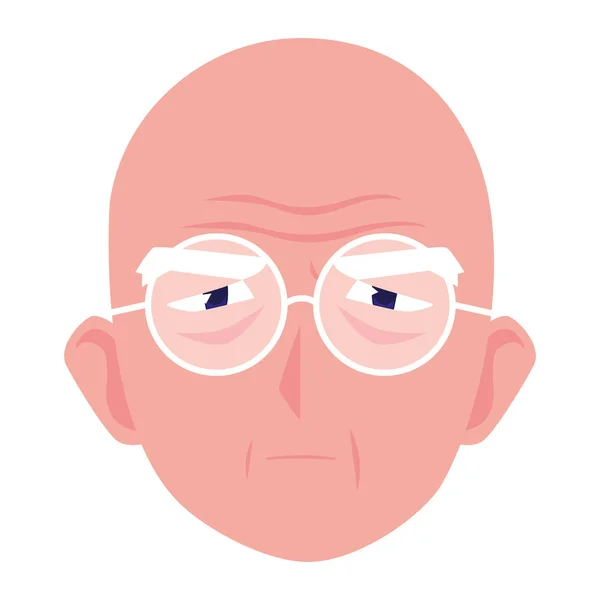 Abuelo cabeza dibujos animados vector de diseño — Archivo Imágenes Vectoriales