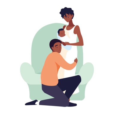 Bebek tasarımı ile izole anne ve baba