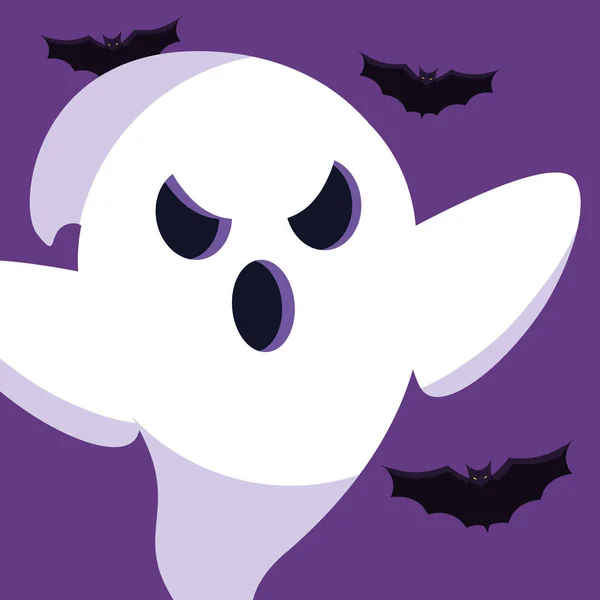 Vektor-Design für Halloween-Geister-Cartoons — Stockvektor