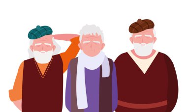 Büyükbabanın karikatür vektör tasarım simgesi