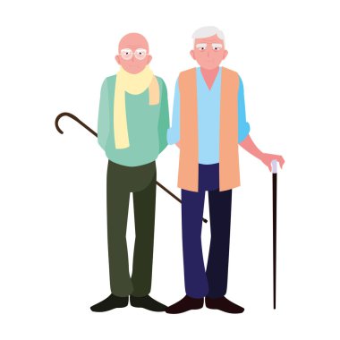 Büyükbabanın karikatür vektör tasarım simgesi