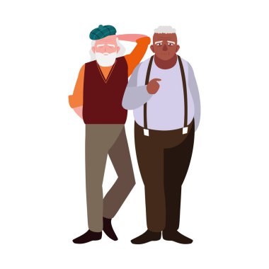 Büyükbabanın karikatür vektör tasarım simgesi