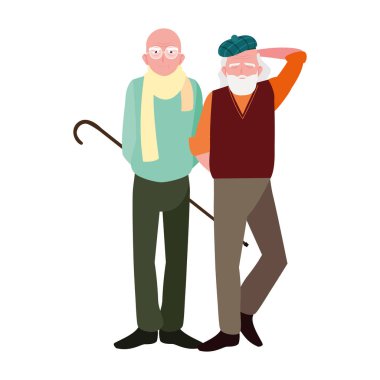 Büyükbabanın karikatür vektör tasarım simgesi