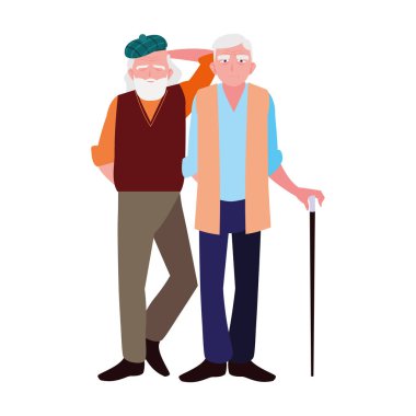 Büyükbabanın karikatür vektör tasarım simgesi