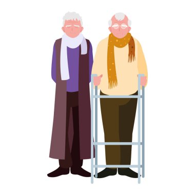 Büyükbabanın karikatür vektör tasarım simgesi