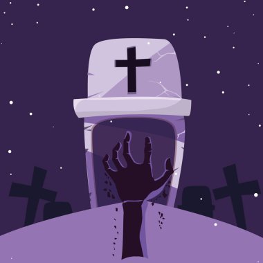 Cadılar bayramı zombi el vektör tasarımı