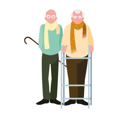 Büyükbabanın karikatür vektör tasarım simgesi