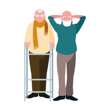 Büyükbabanın karikatür vektör tasarım simgesi