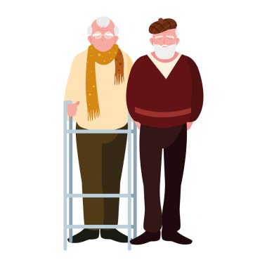 Büyükbabanın karikatür vektör tasarım simgesi