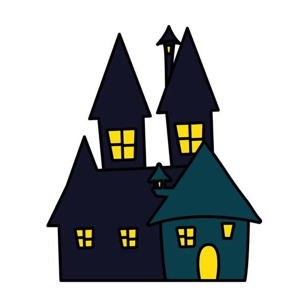Isolated halloween castle vector design icon — Stock Vector