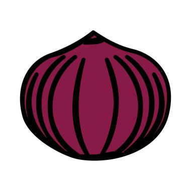 İzole edilmiş soğan ikonu vektör tasarımı