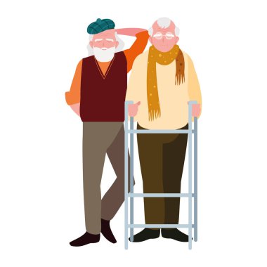 Büyükbabanın karikatür vektör tasarım simgesi