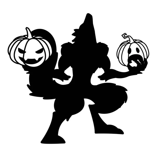 Icône de design vectoriel loup-garou Halloween — Image vectorielle