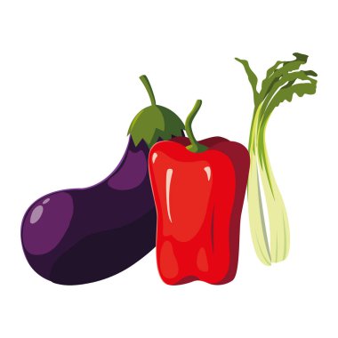 İzole sebzeler vektör tasarımı