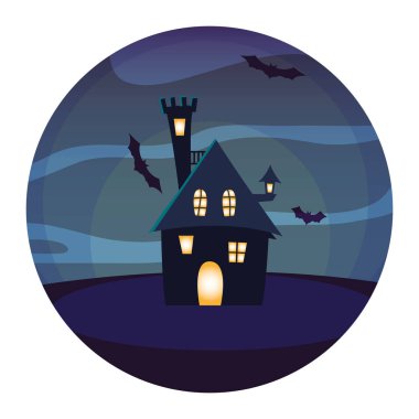 İzole cadılar bayramı kalesi vektör tasarım simgesi