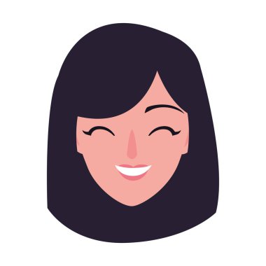 İzole kadın baş vektör tasarımı