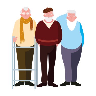 Büyükbabanın karikatür vektör tasarım simgesi