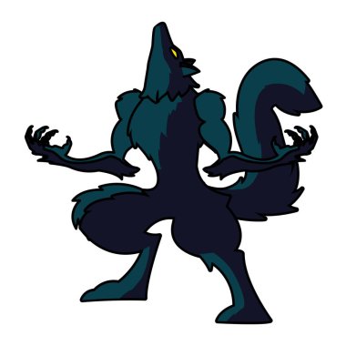 Cadılar Bayramı kurt adam vektör tasarım simgesi