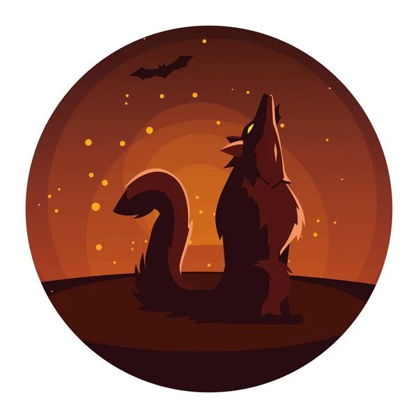 Halloween Werwolf Vektor Design-Ikone — Stockvektor