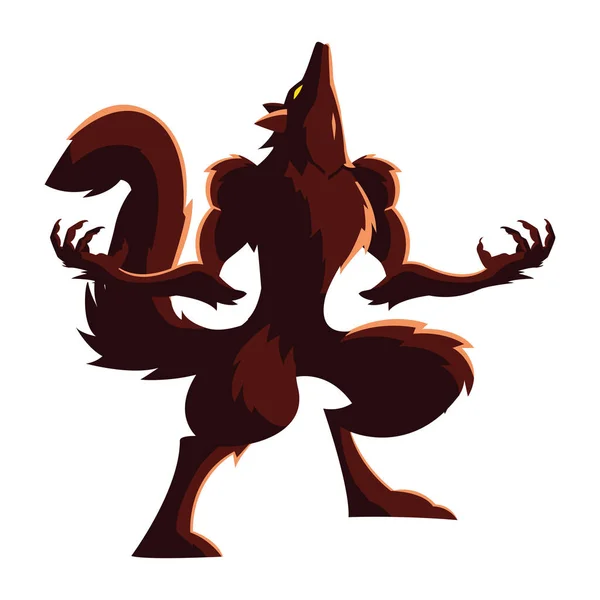 Halloween werewolf vector design icon — Stock Vector