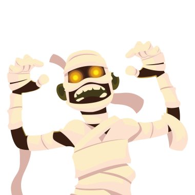 Cadılar Bayramı mumya vektör tasarımı simgesi