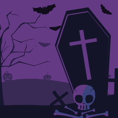 Cadılar Bayramı mezar vektör tasarım simgesi