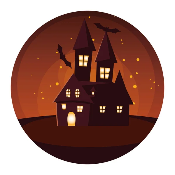 Icono de diseño de vectores de castillo de Halloween aislado — Vector de stock