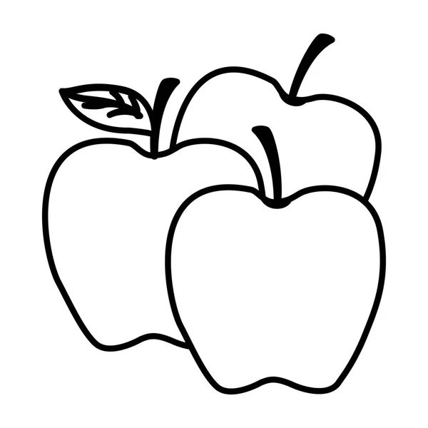 Ізольовані яблука фрукти Векторний дизайн — стоковий вектор
