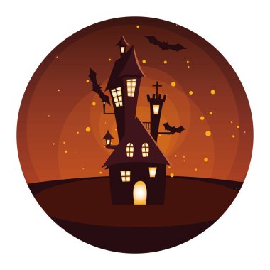 İzole cadılar bayramı kalesi vektör tasarım simgesi