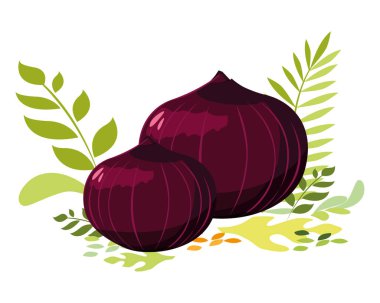 İzole edilmiş soğan ikonu vektör tasarımı