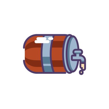 Beyaz arka planda bira fıçısı