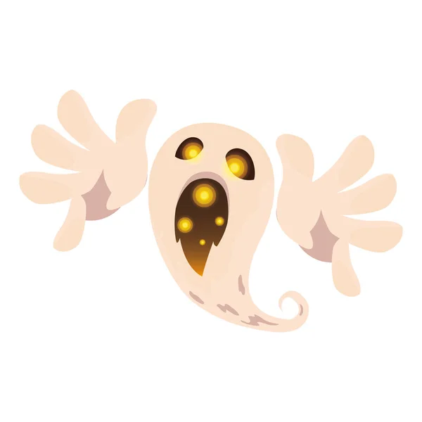 Halloween fantôme dessin animé vecteur icône de conception — Image vectorielle
