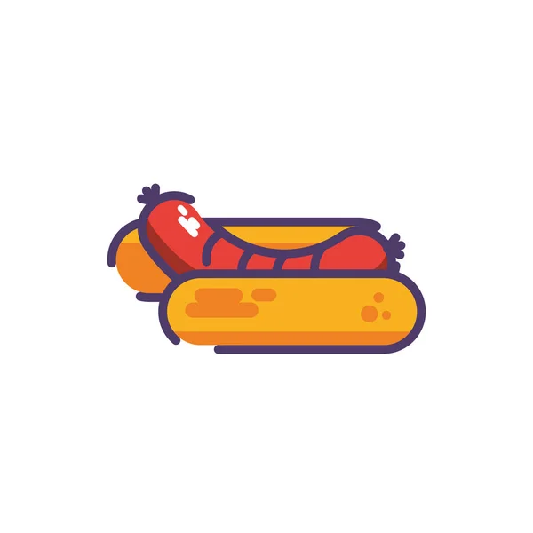 Hot dog sur fond blanc — Image vectorielle