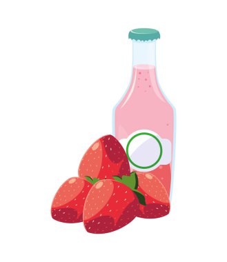 İzole edilmiş çilek suyu vektör tasarımı
