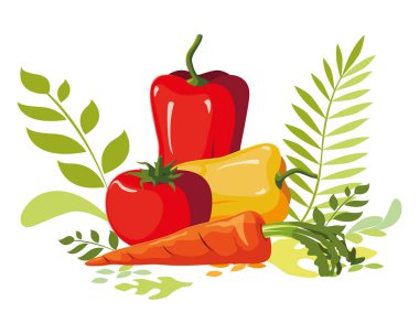 İzole sebzeler vektör tasarımı