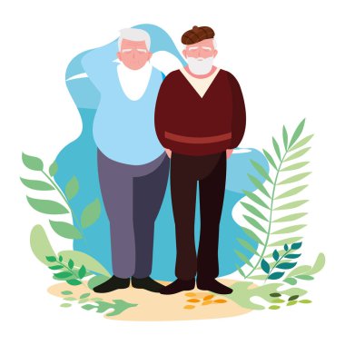 Büyükbabanın karikatür vektör tasarım simgesi