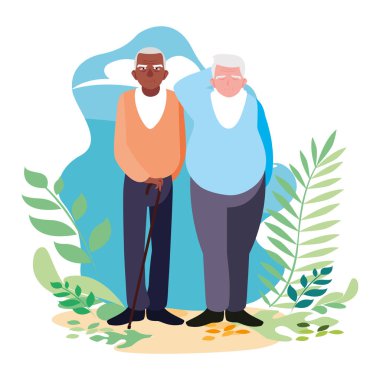 Büyükbabanın karikatür vektör tasarım simgesi